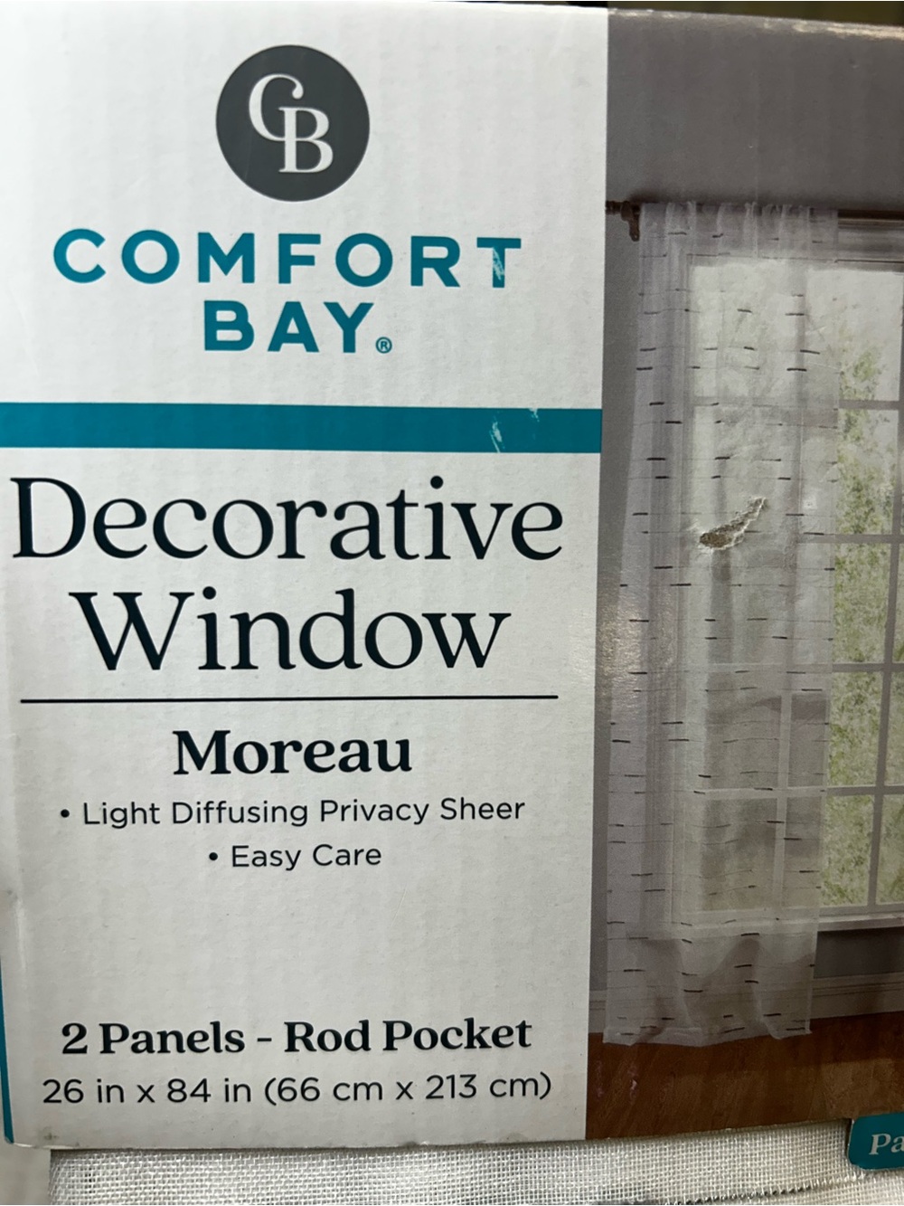 White gray Sheer Curtains 2 panels white and gray New Comfort Bay